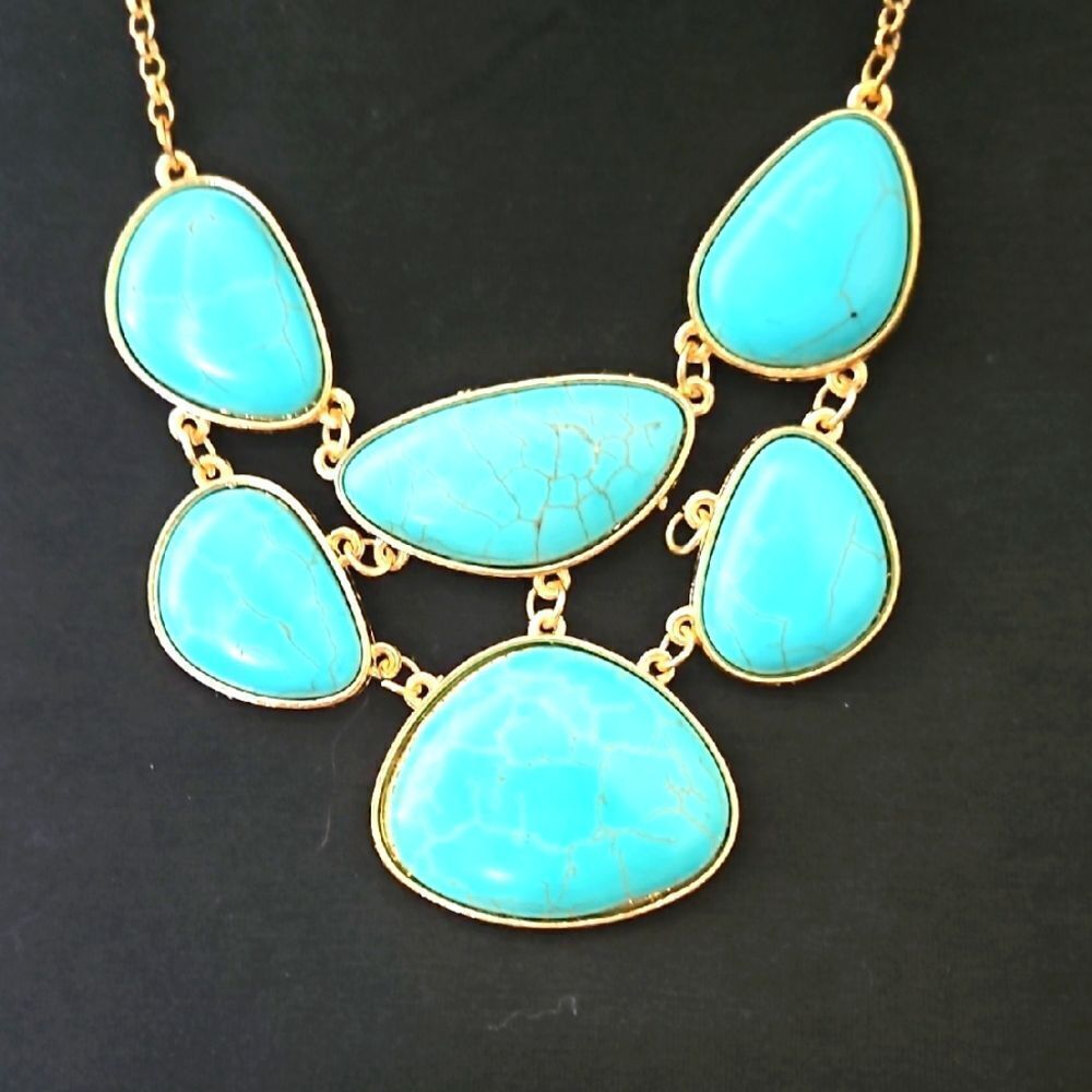 Vintage Gold and Turquoise Necklace